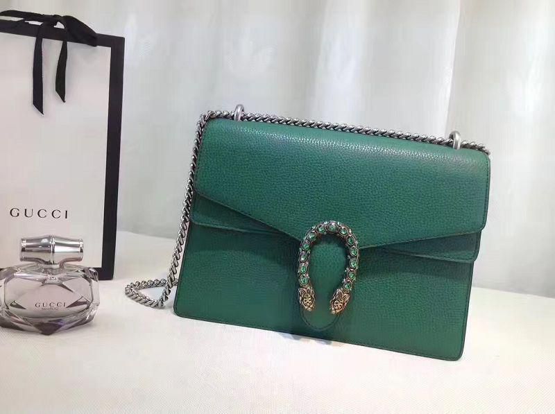 #403348 G*u*i 2018 premium original leather dionysus gg small shoulder bag-green
