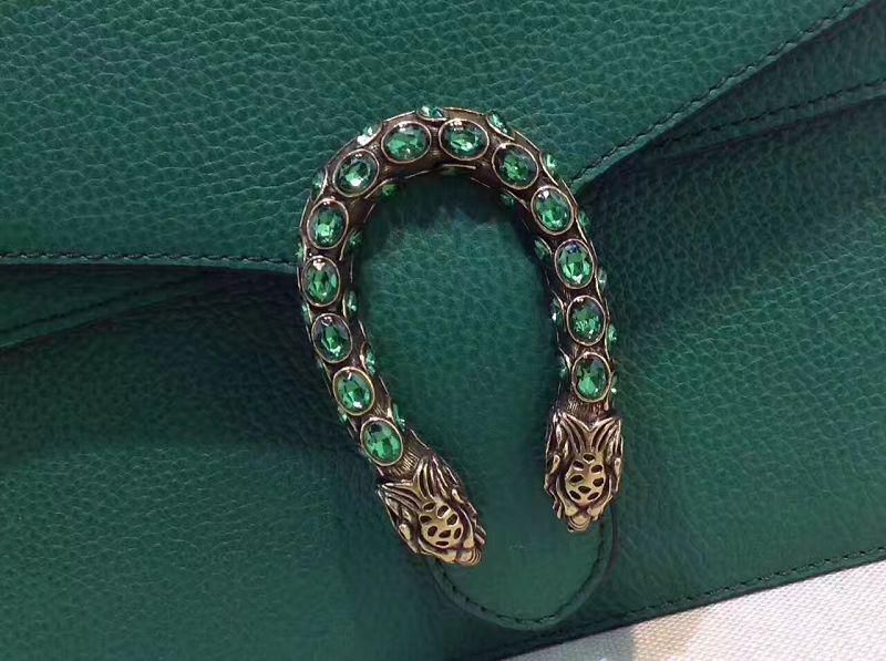 #403348 G*u*i 2018 premium original leather dionysus gg small shoulder bag-green