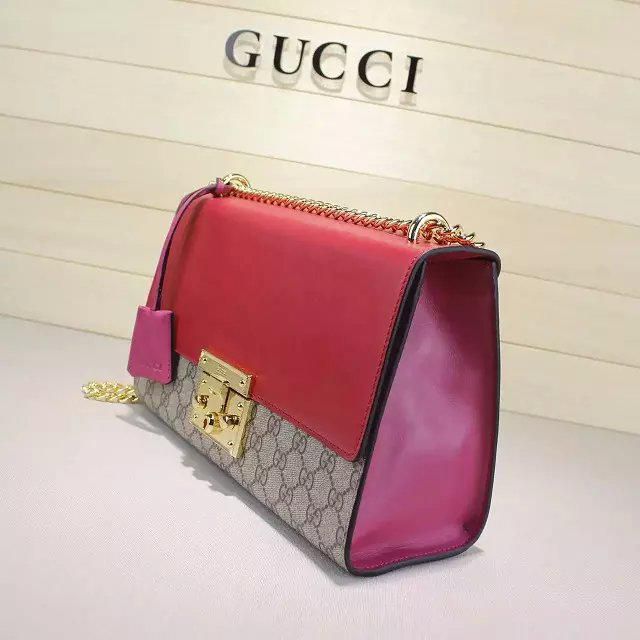 #409486 g*u*i premium padlock gg S*p*e shoulder bag-red