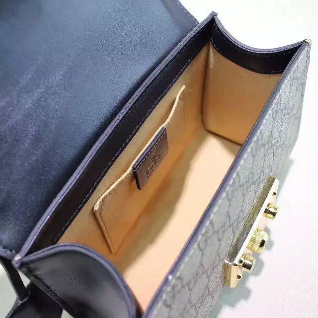 #409486 g*u*i  premium padlock gg S*p*e shoulder bag-black