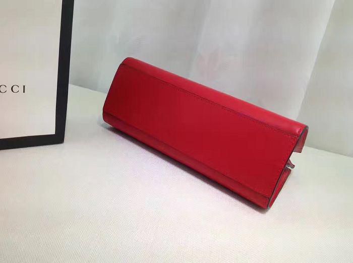 #459076 G*u*i 2018 premium original leather nymphaea small top handle bag-red