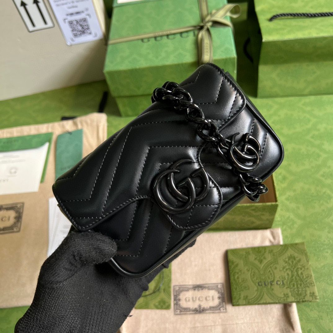 #476432 G*u*i gg marmont belt bag-black
