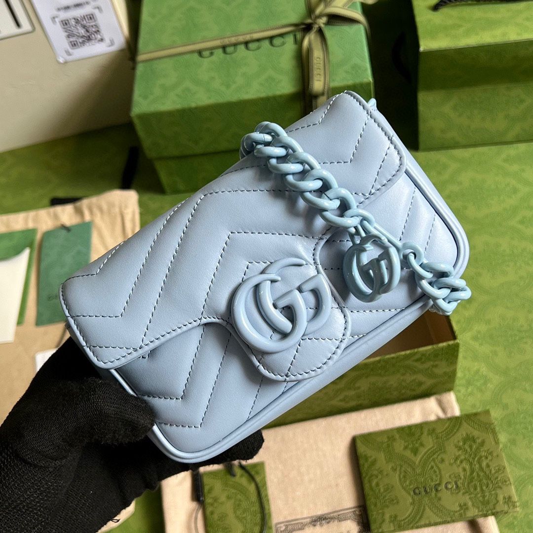 #476432 G*u*i gg marmont belt bag-blue
