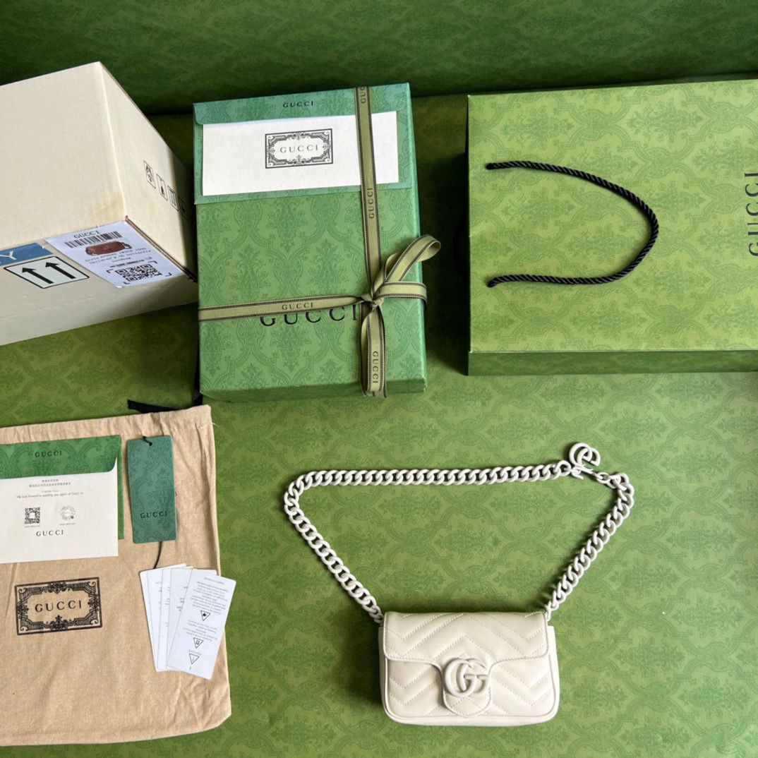 #476432 G*u*i gg marmont belt bag-white