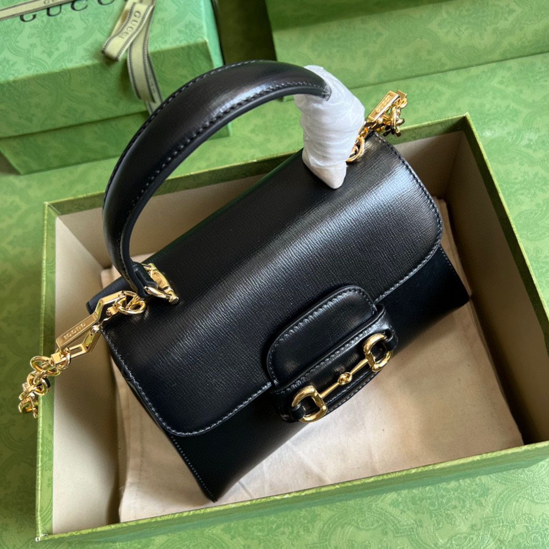 #703848 G*u*i horsebit 1955 mini bag-black