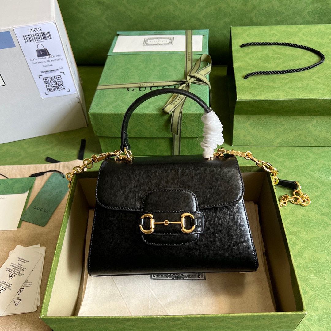 #703848 G*u*i horsebit 1955 mini bag-black