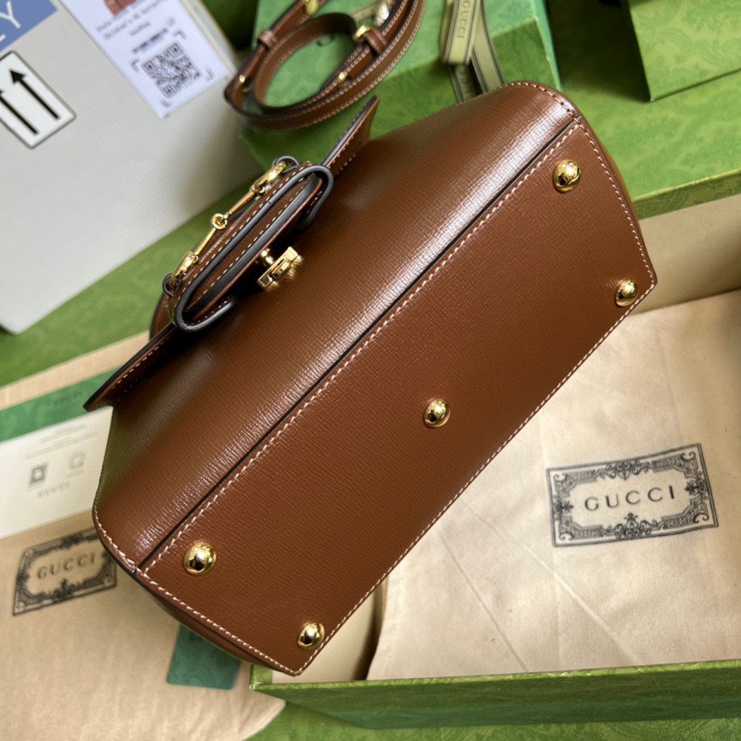 #703848 G*u*i horsebit 1955 mini bag-brown