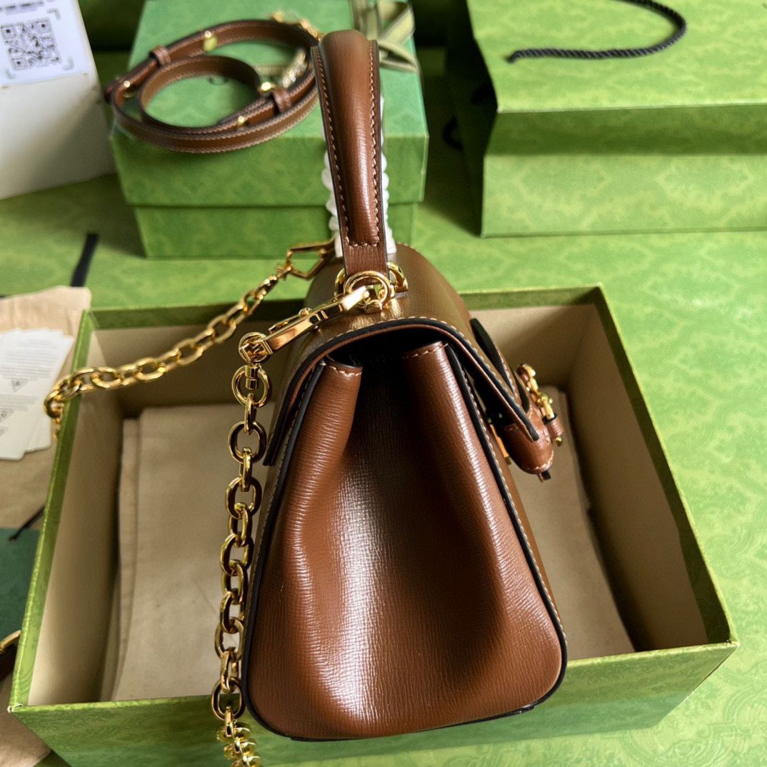#703848 G*u*i horsebit 1955 mini bag-brown