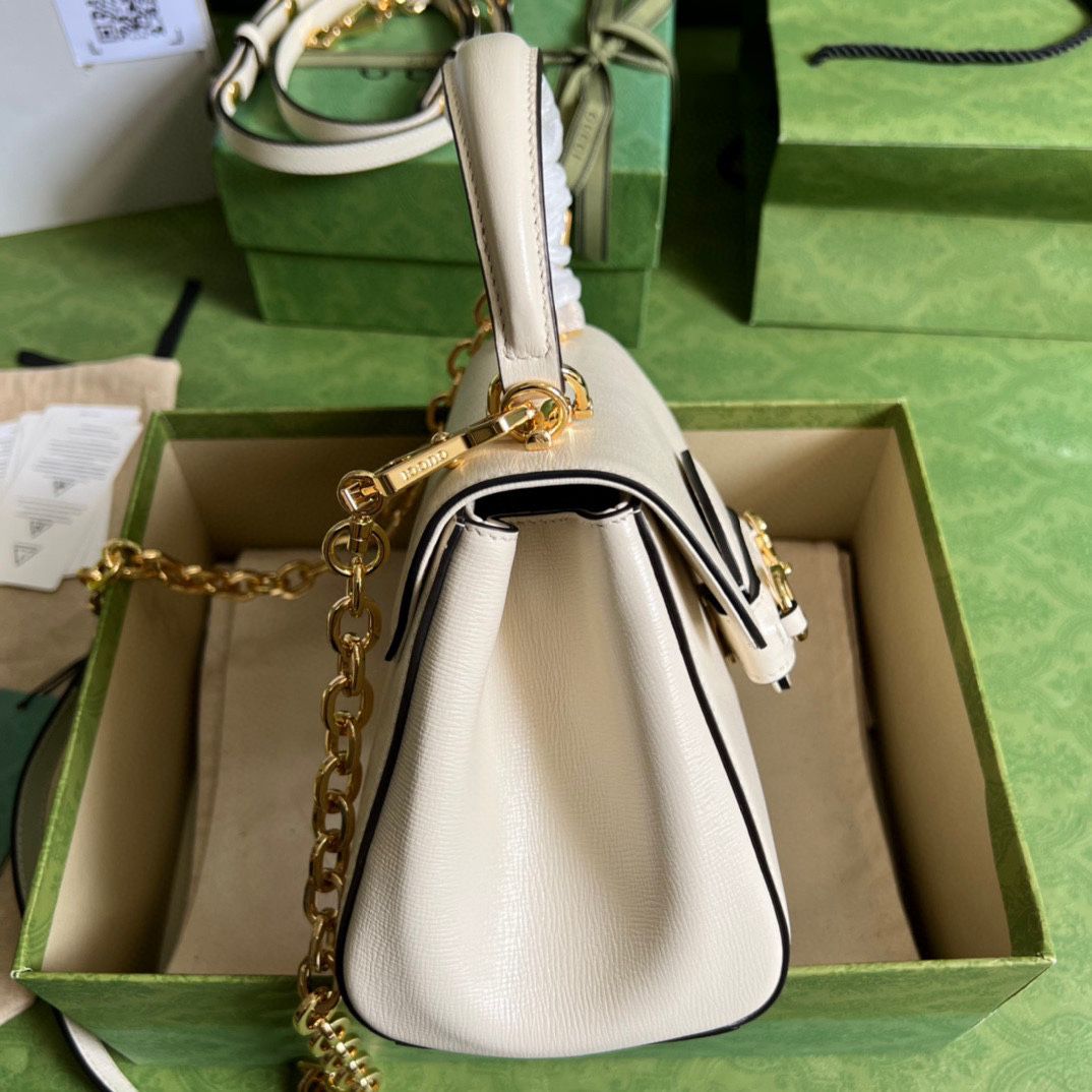 #703848 G*u*i horsebit 1955 mini bag-white