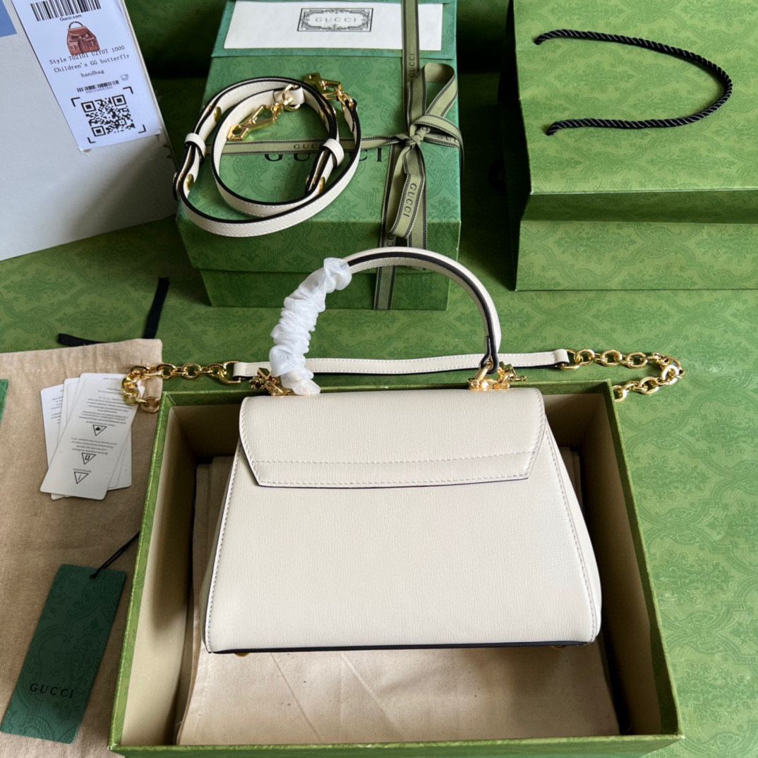 #703848 G*u*i horsebit 1955 mini bag-white