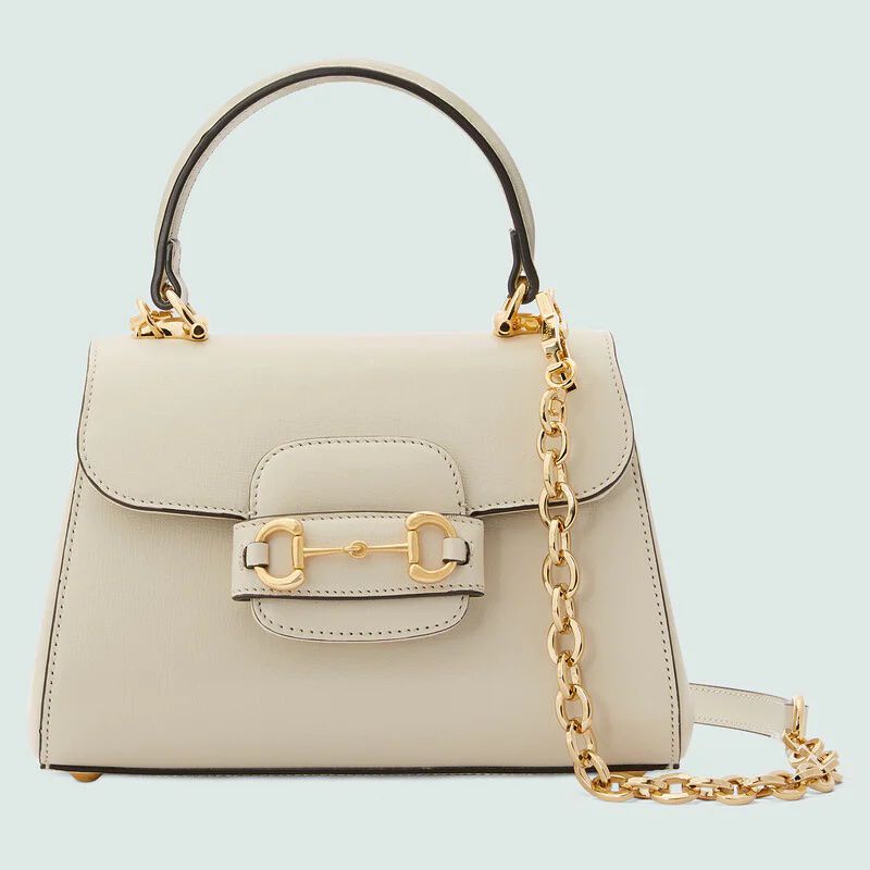 #703848 G*u*i horsebit 1955 mini bag-white