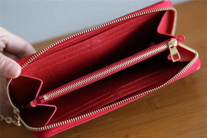 #m63920 l**is V*t*n 2019 monogram empreinte clémence wallet-marine rouge
