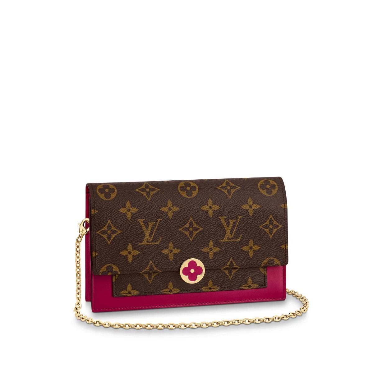 #m67404 l**is V*t*n 2019 cruise flore chain wallet - lie de vin