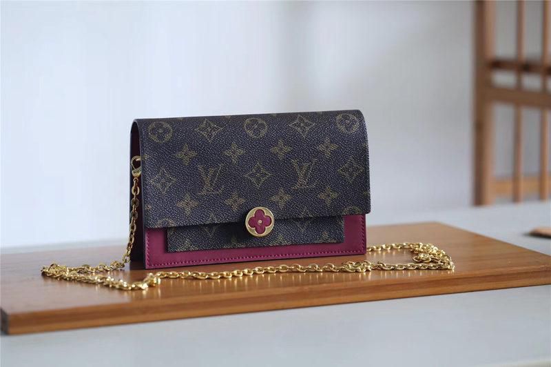 #m67404 l**is V*t*n 2019 cruise flore chain wallet - lie de vin