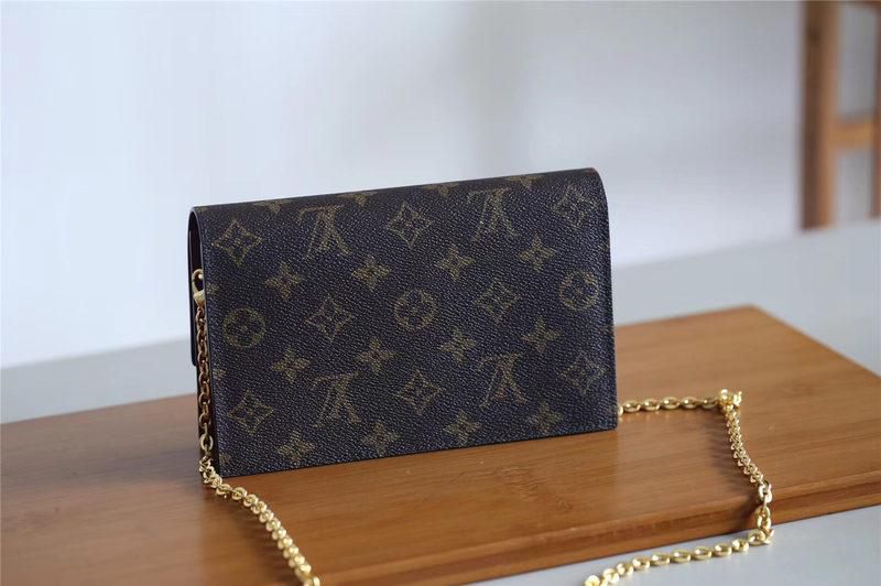 #m67404 l**is V*t*n 2019 cruise flore chain wallet - lie de vin