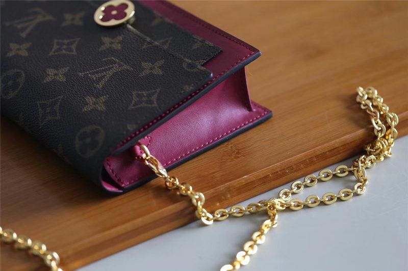 #m67404 l**is V*t*n 2019 cruise flore chain wallet - lie de vin