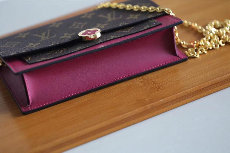#m67404 l**is V*t*n 2019 cruise flore chain wallet - lie de vin