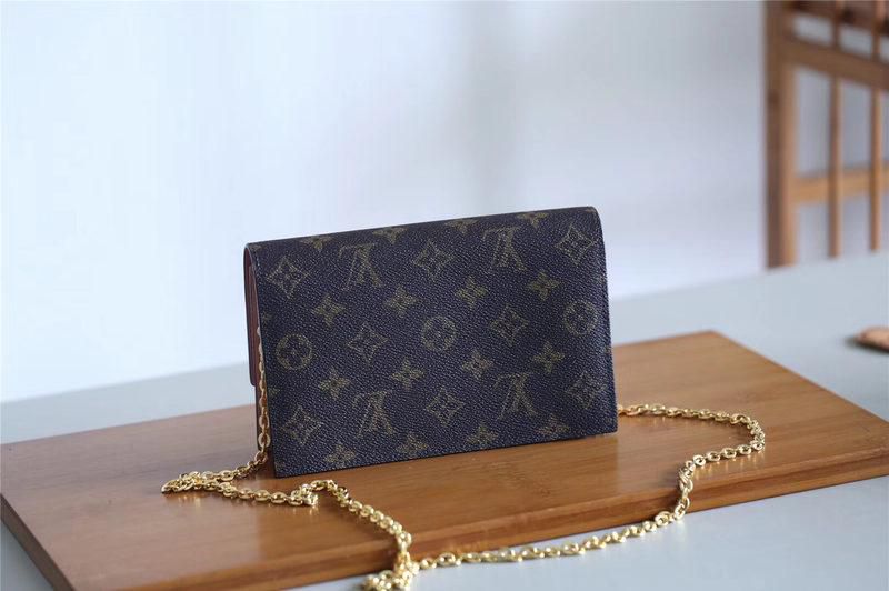 #m67405 l**is V*t*n 2019 cruise flore chain wallet - magnolia
