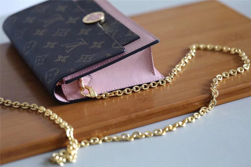 #m67405 l**is V*t*n 2019 cruise flore chain wallet - magnolia