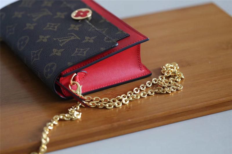 #m67406 l**is V*t*n 2019 cruise flore chain wallet - red