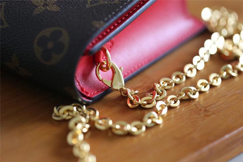 #m67406 l**is V*t*n 2019 cruise flore chain wallet - red