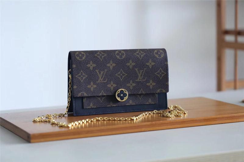 #m67407 l**is V*t*n 2019 cruise flore chain wallet - black