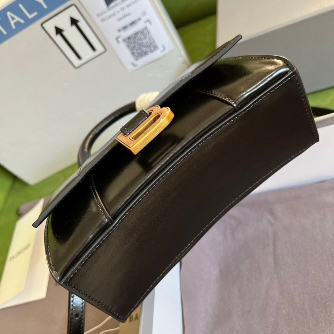Ba*len*cia*ga hourglass xs handbag box in black