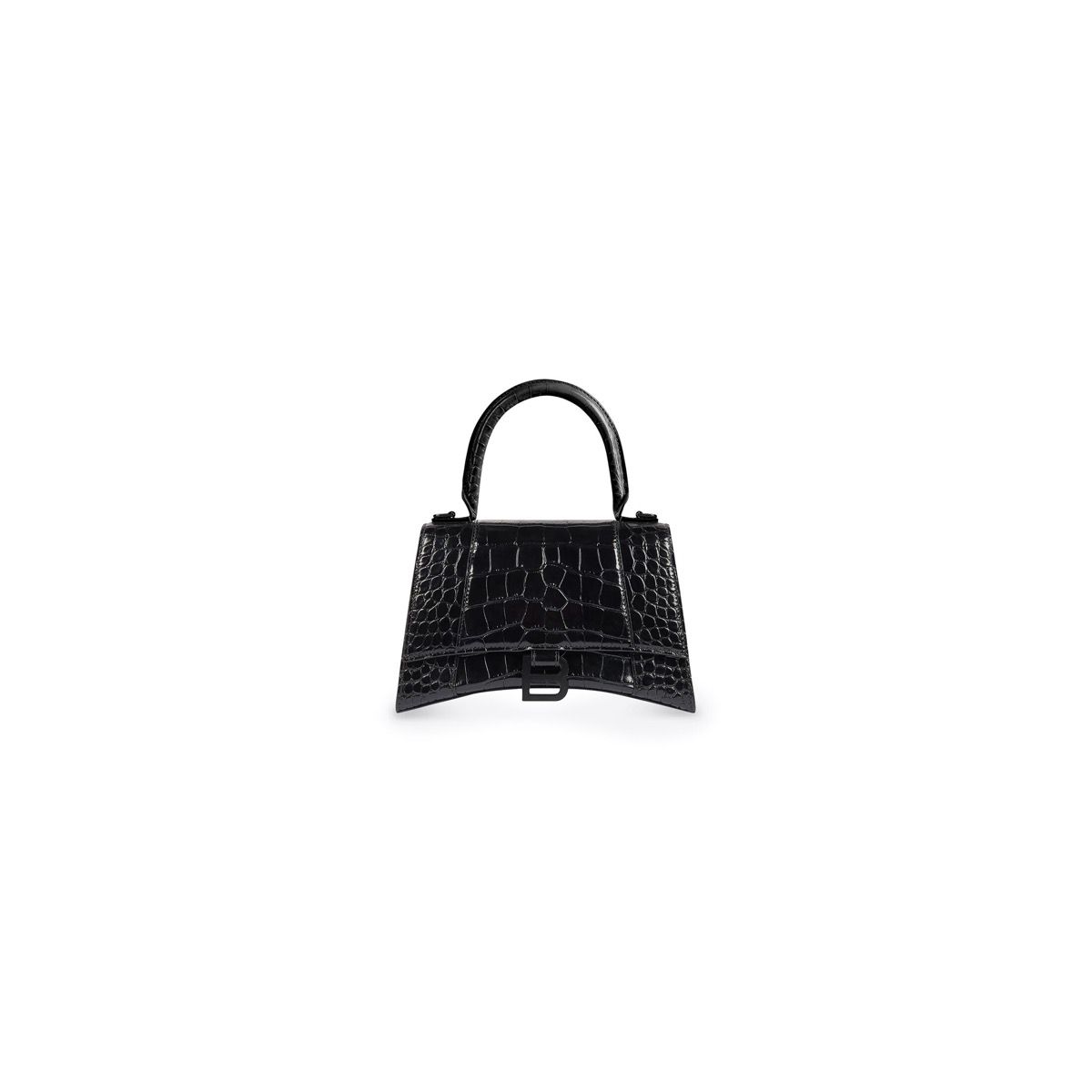 Ba*len*cia*ga hourglass xs handbag crocodile embossed in black