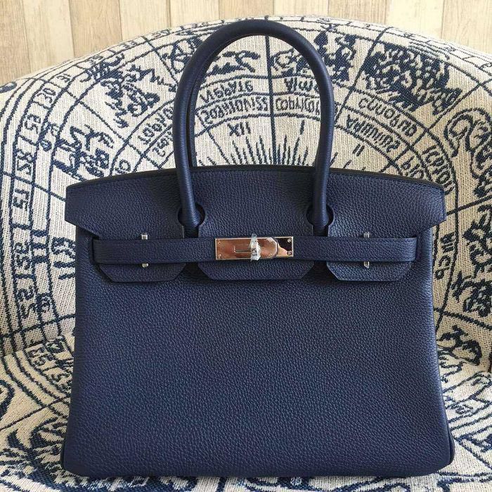 #hb52011 H**mes premium collection 35cm birkin togo leather-dark blue