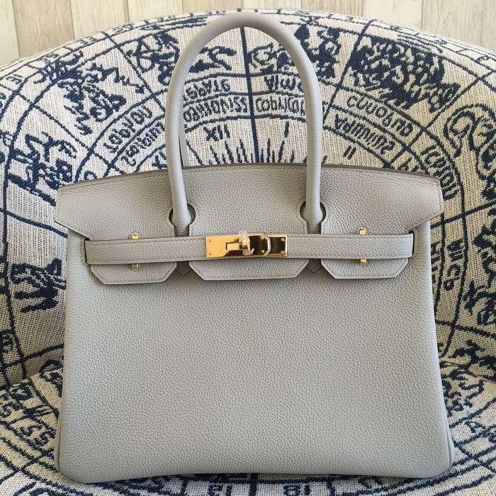#hb52012 H**mes premium collection 35cm birkin togo leather-grey