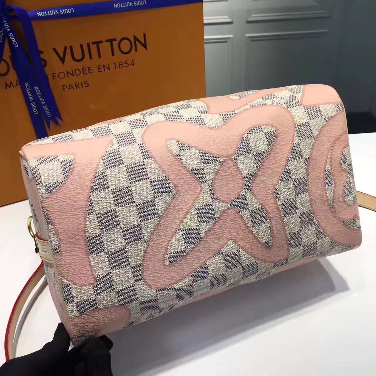 n41052 l**is V*t*n 2017 premium damier azur speedy bandoulière 30