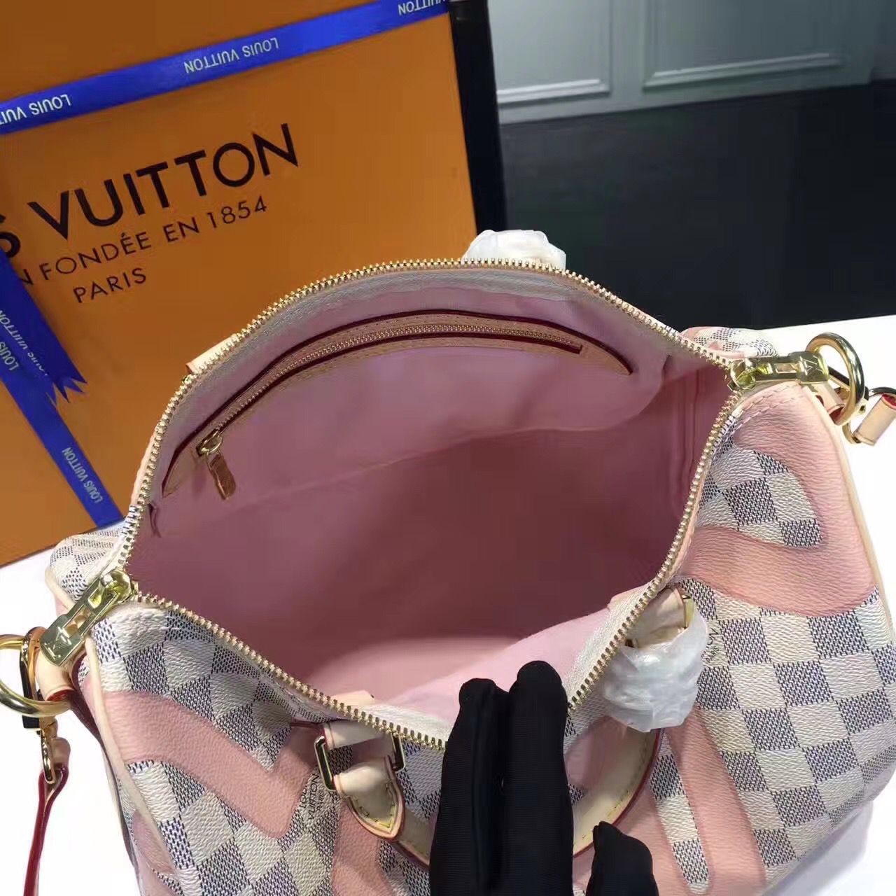 n41052 l**is V*t*n 2017 premium damier azur speedy bandoulière 30