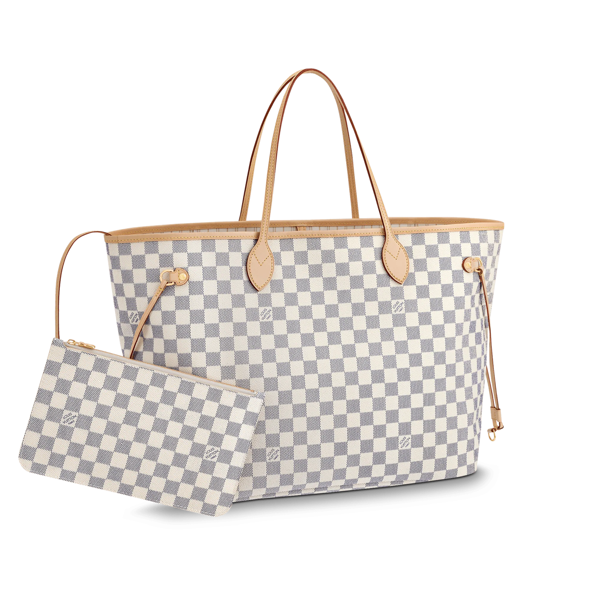 n41360 l**is V*t*n damier azur canvas neverfull gm