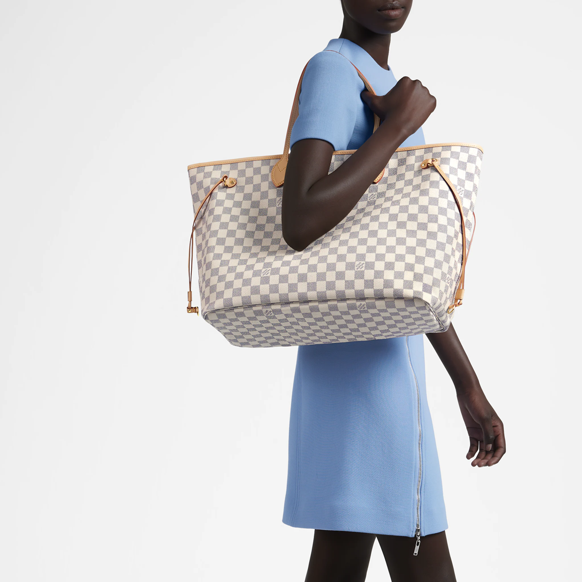 n41360 l**is V*t*n damier azur canvas neverfull gm