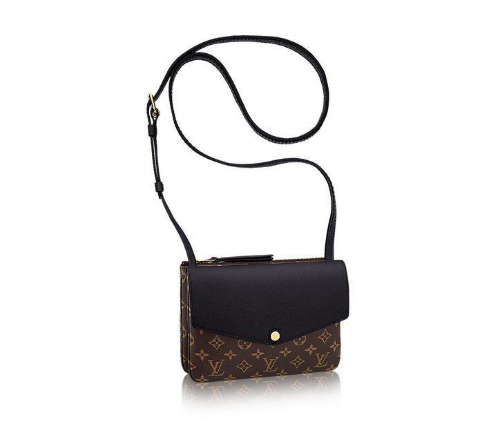 #m50185 l**is V*t*n monogram canvas twinset cross-body bag-noir