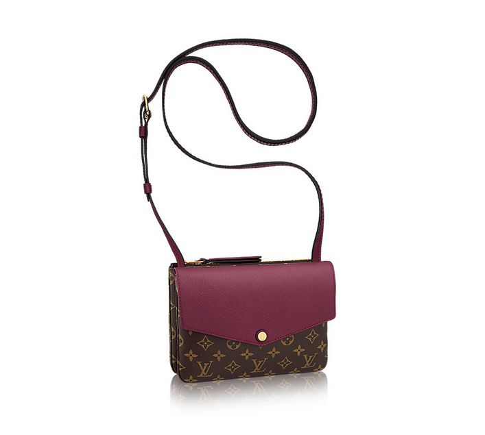 #m50185 l**is V*t*n monogram canvas twinset cross-body bag-aurore