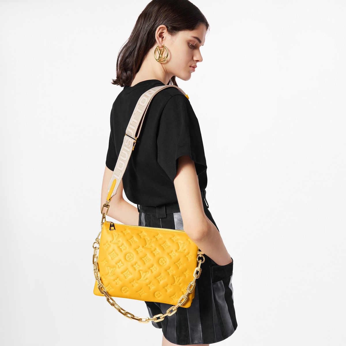 #m20378 l**is V*t*n monogram embossed puffy coussin pm handbag