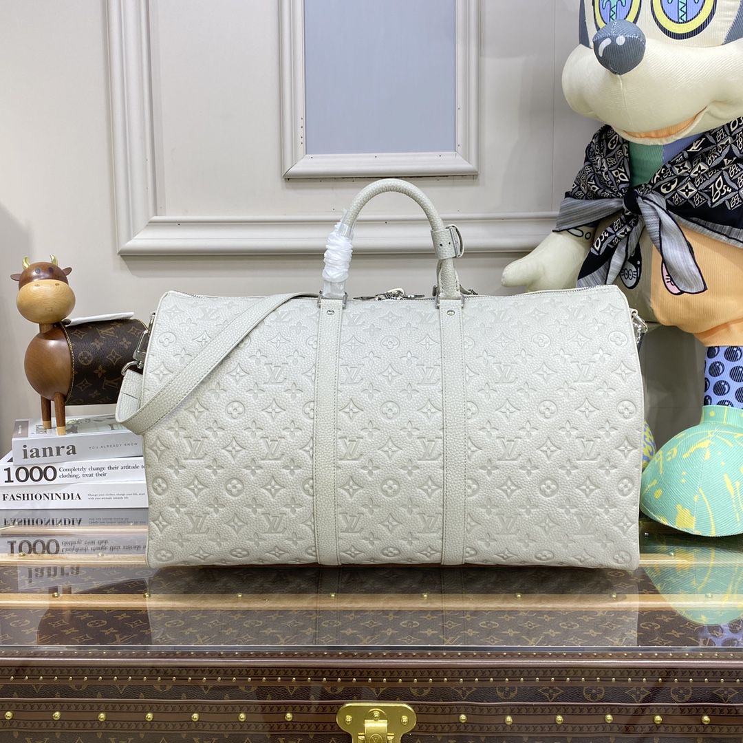 #m20901 l**is V*t*n taurillon monogram keepall 50 bag-cream