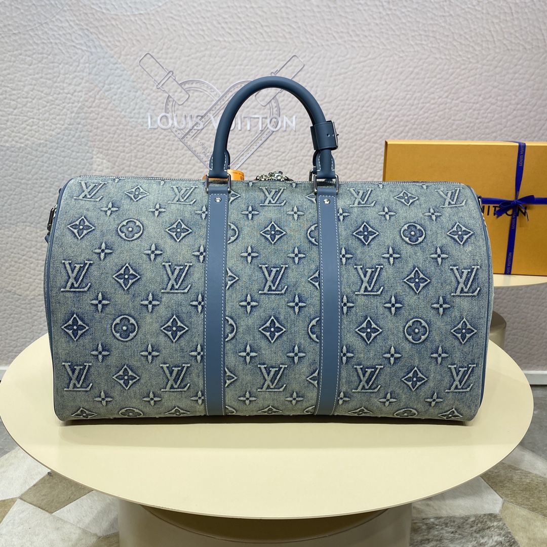#m22532 l**is V*t*n monogram denim keepall bandoulière 50