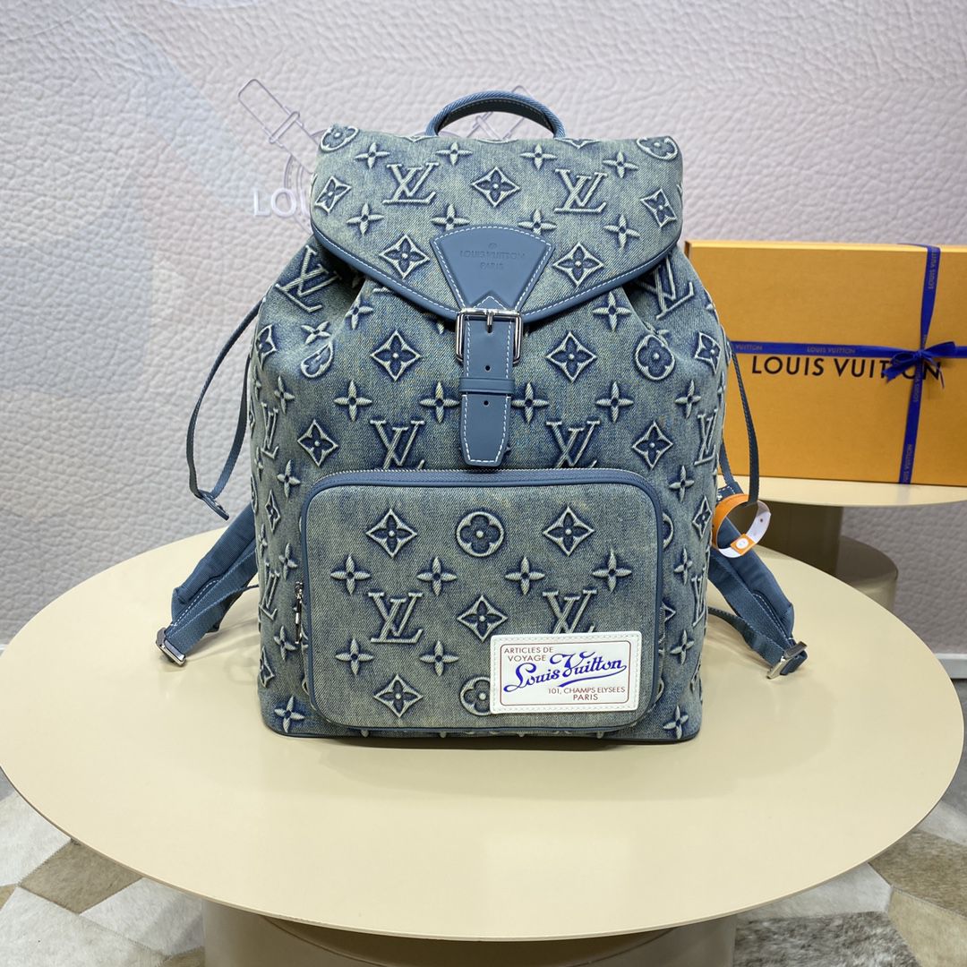 #m22534 l**is V*t*n monogram denim montsouris backpack