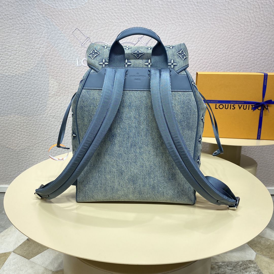 #m22534 l**is V*t*n monogram denim montsouris backpack