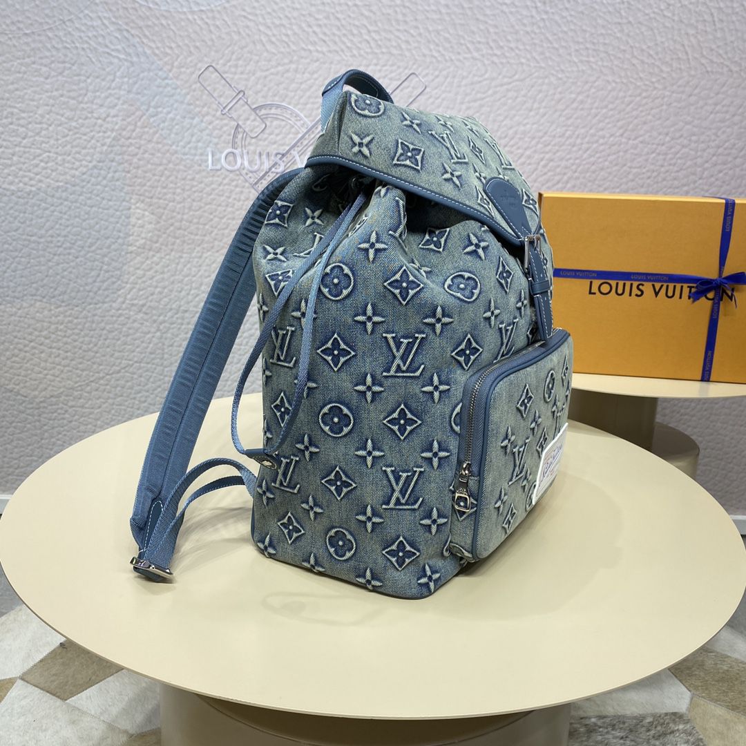 #m22534 l**is V*t*n monogram denim montsouris backpack