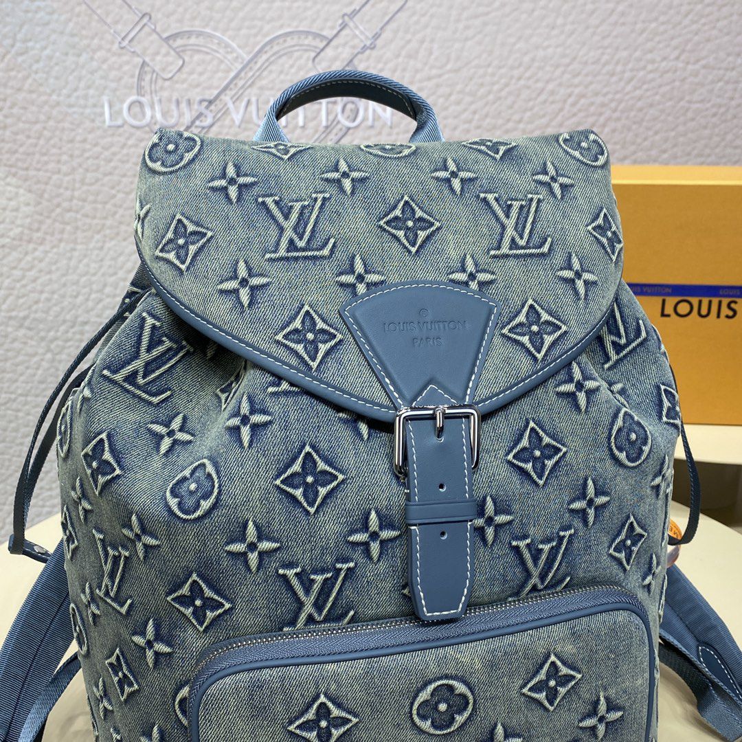#m22534 l**is V*t*n monogram denim montsouris backpack
