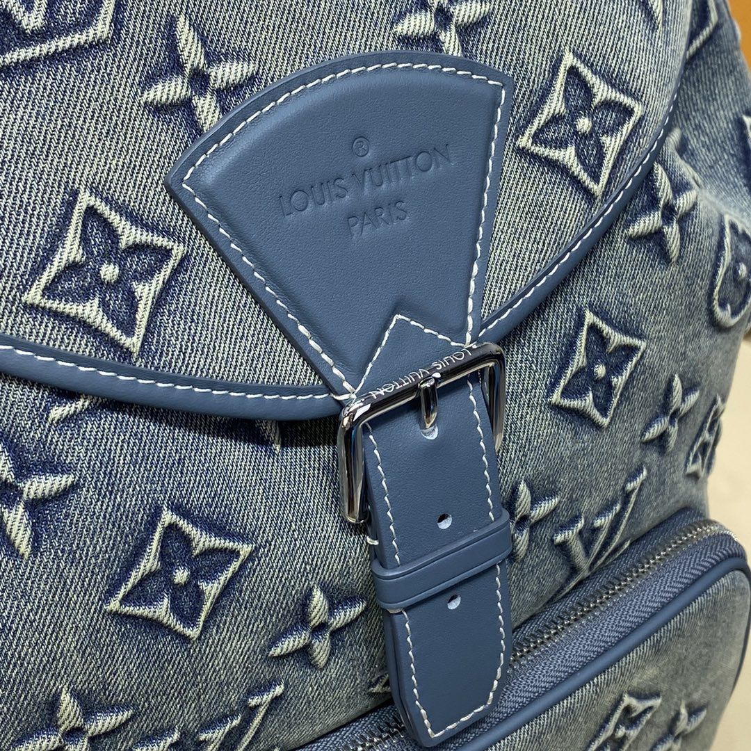 #m22534 l**is V*t*n monogram denim montsouris backpack