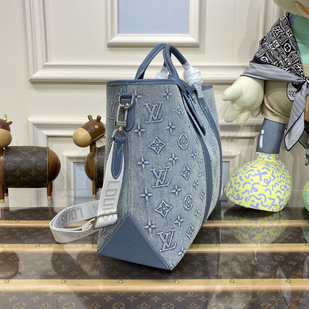 #m22537 l**is V*t*n monogram denim weekend tote nm