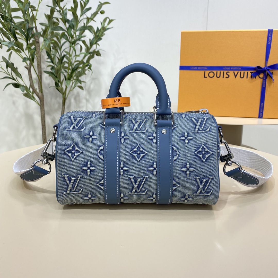 #m22762 l**is V*t*n monogram denim keepall bandoulière 25