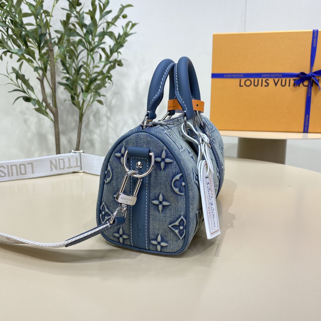 #m22762 l**is V*t*n monogram denim keepall bandoulière 25