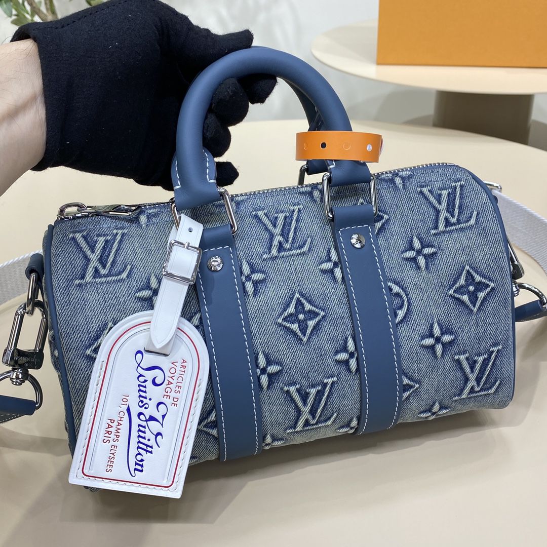 #m22762 l**is V*t*n monogram denim keepall bandoulière 25