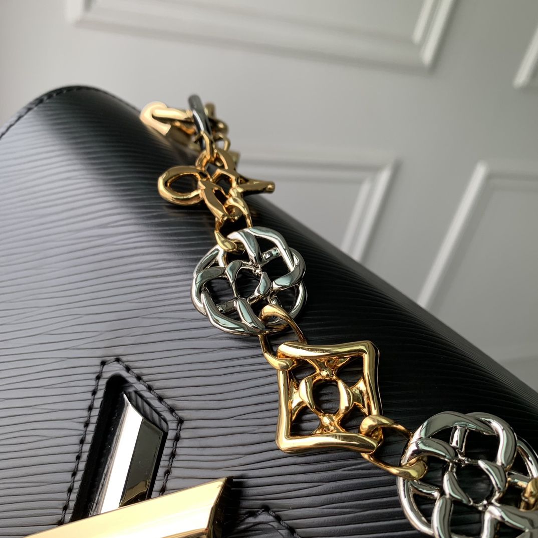 m22773 l**is V*t*n epi twisted flower mm handbag black