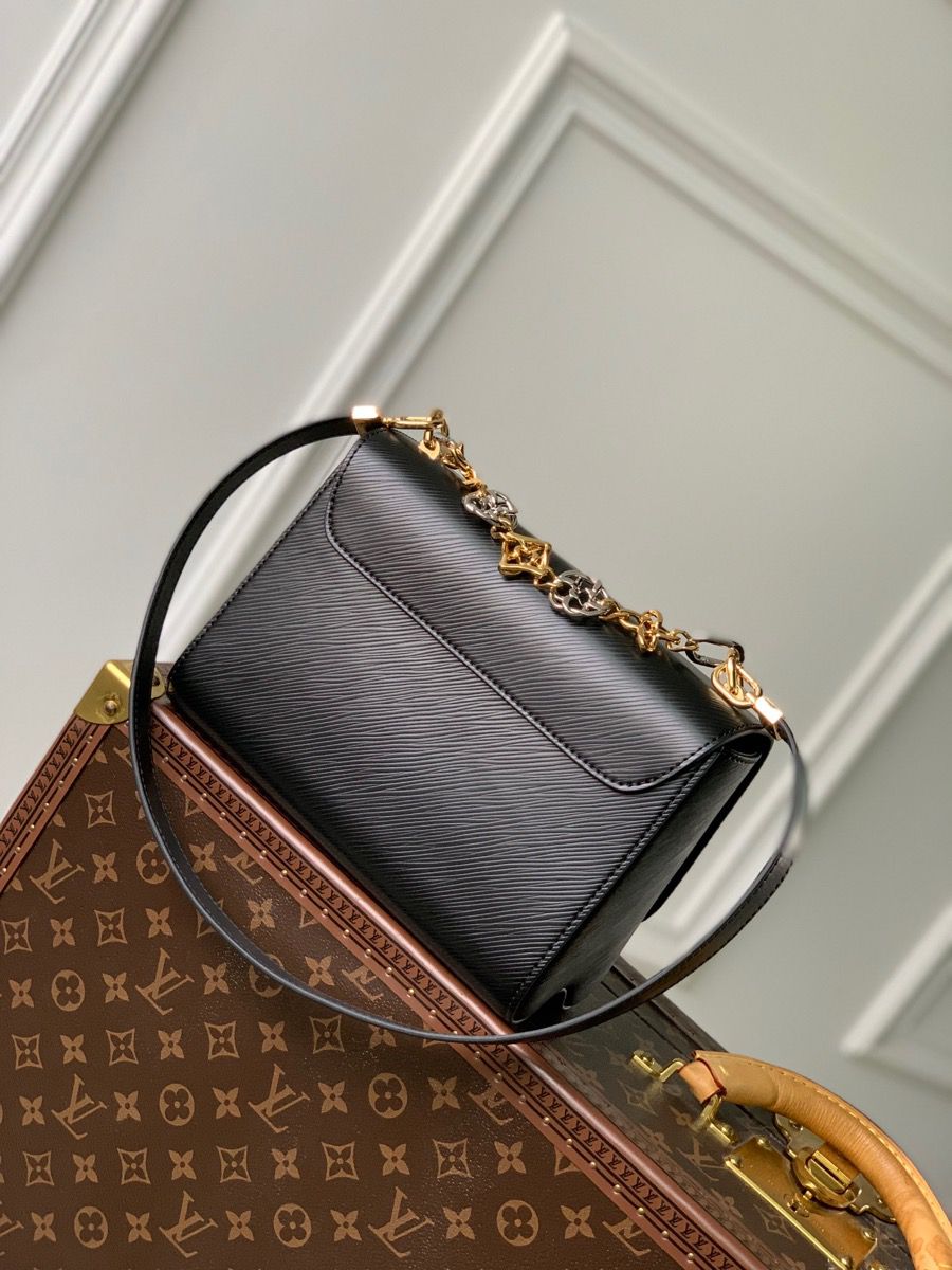 m22773 l**is V*t*n epi twisted flower mm handbag black